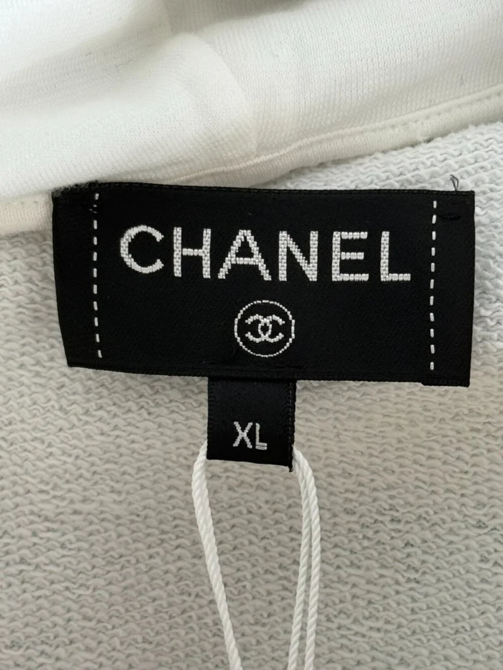 Chanel White & Black Graffiti Graphic Zip Up Hoodie